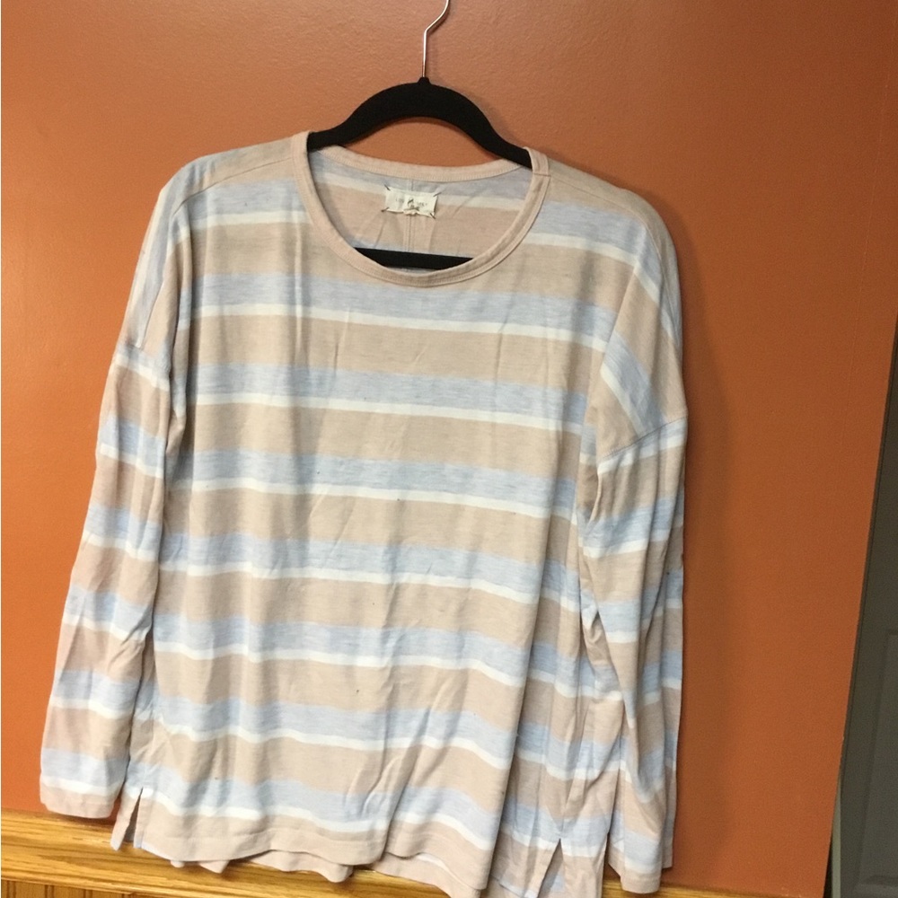 Lou & Grey Long Sleeve  Casual Loose Fit Scoop Neck Tee Size XL